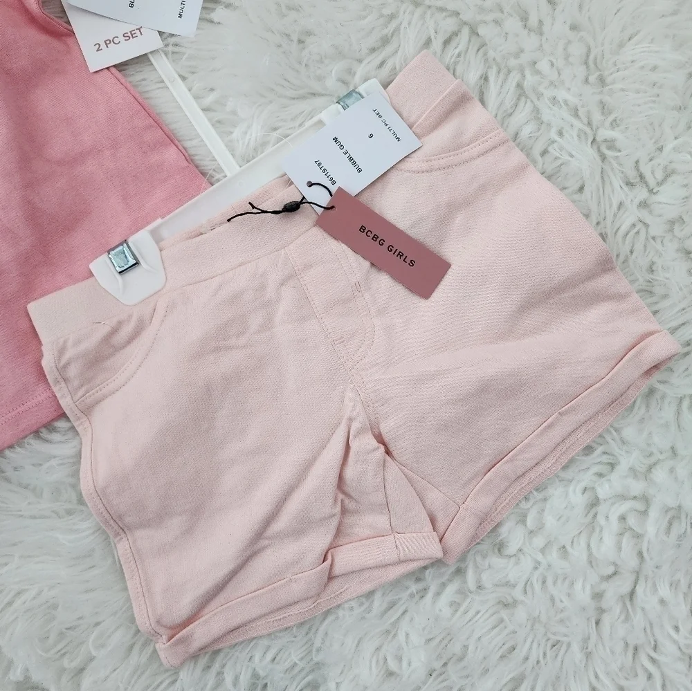 BCBG Girls Shorts Tee set. Bubblegum. Size 6. New. BC